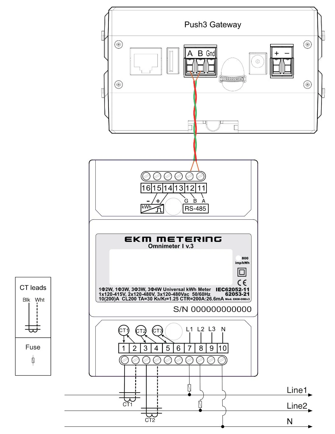 EKM Omnimeter I v.3 – Smart kWh Meter, Single Phase or 3-Phase, up to 480V, up to 5000A, 50/60Hz - Image 9
