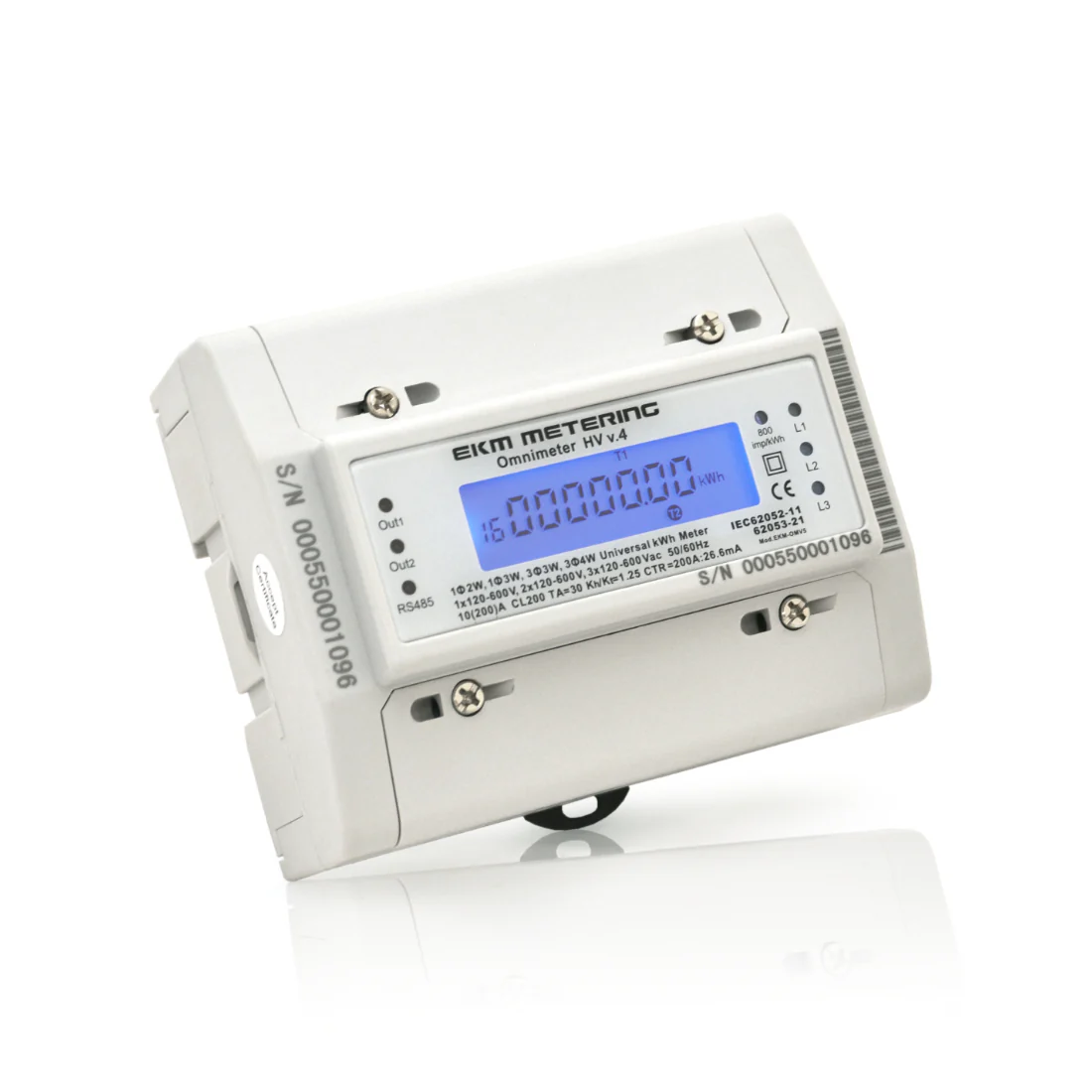 EKM Omnimeter HV v.4 – Universal Single and Three Phase up to 600V, Pulse Counting, Relay Controlling, Universal Smart Electric Meter