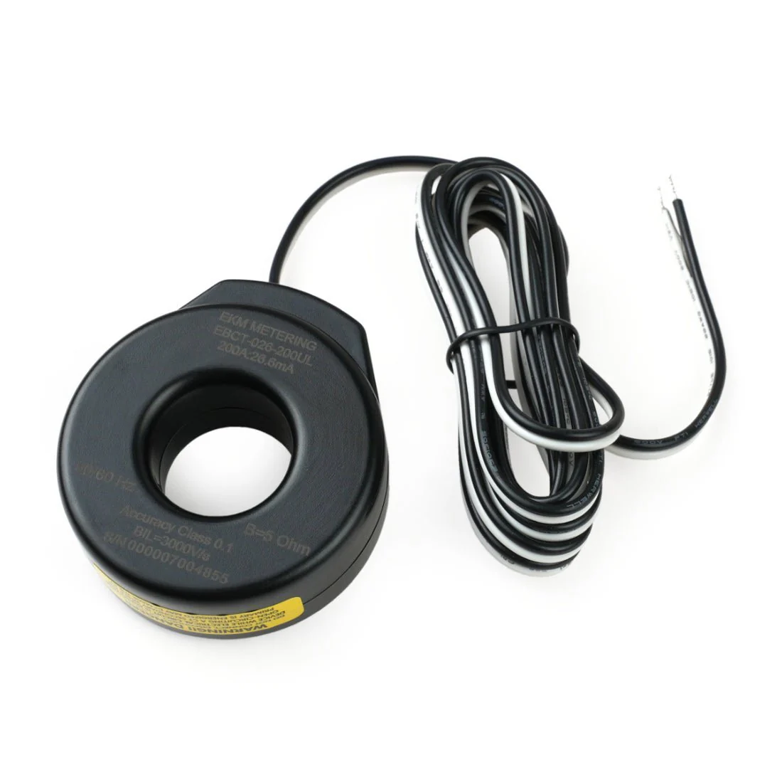 Solid-Core CT, 200A, 200A:26.6mA, 26mm (1.0") Hole Diameter, EBCT-026-200UL